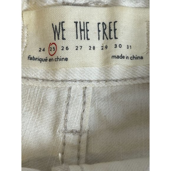 We the Free Distressed Boho Cream Cut-Off Button-Fly Shorts Size 25 - Picture 5 of 6
